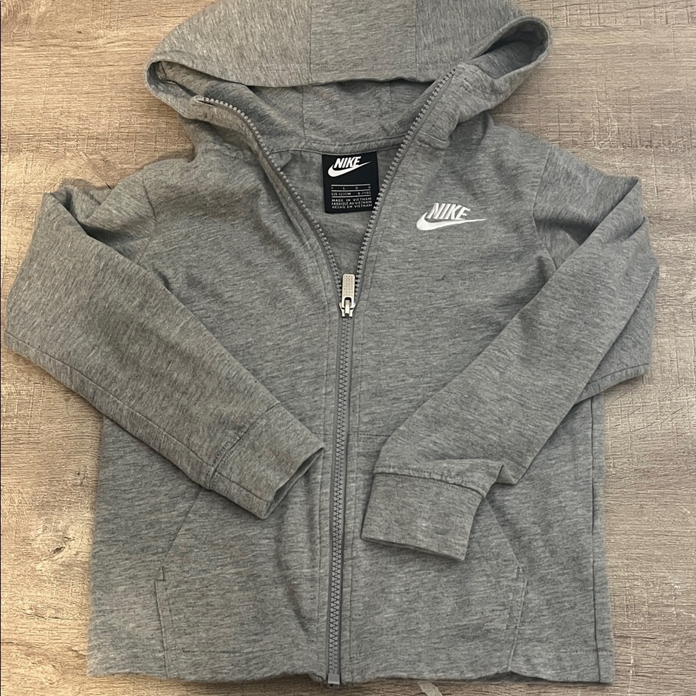 Nike Kids Full-Zip Gray Hoodie